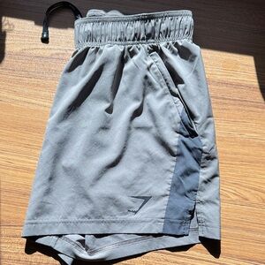 Gymshark Tan and Black Athletic Men Shorts